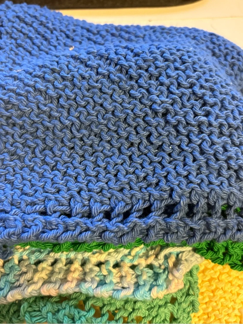Handmade Cotton Knit Dishcloth Set of 10
